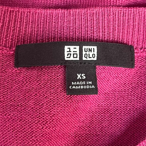Uniqlo Womens 100% Wool V-Neck Sweater Rose Pink Size XS - Picture 5 of 7